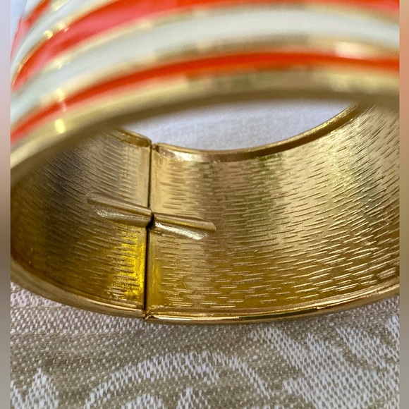 Eye-catching Orange Enamel Cuff Bracelet - Picture 4 of 6